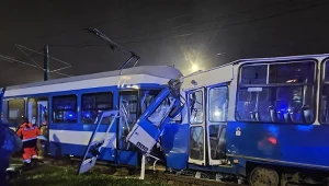 Zderzenie dwóch tramwajów w Krakowie