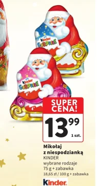 Mikołaj z czekolady Kinder