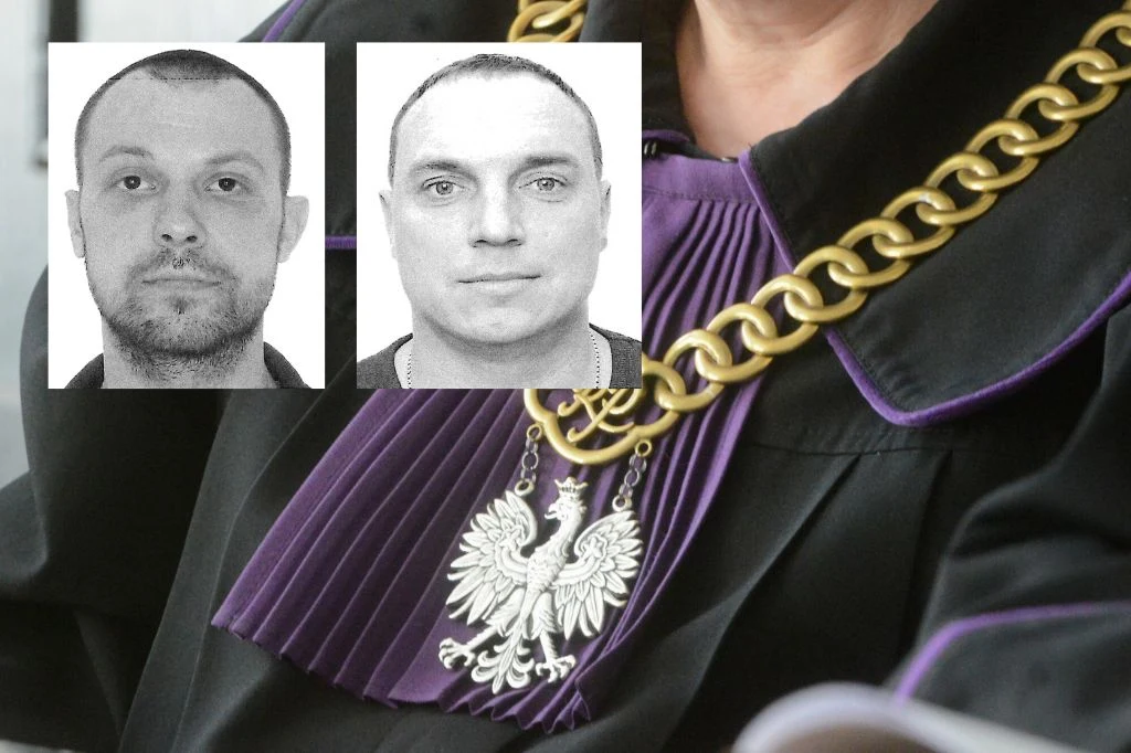 Sąd wydał Europejskie Nakazy Aresztowania za Ołeksandrem Kononowem i Jewgienijem Iwanowem Dwie czarno-białe fotografie portretowe mężczyzn nałożone na kolorową fotografię osoby w stroju sędziego, z widocznym łańcuchem i godłem Polski.