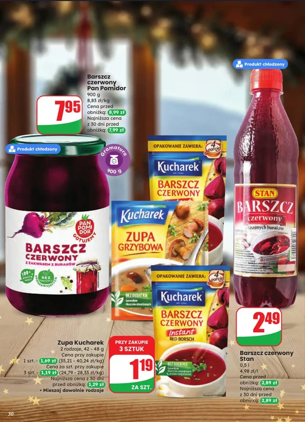 Barszcz czerwony na święta w promocji – gazetka Dino