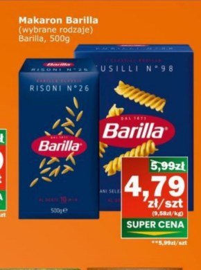 Makaron Barilla niska cena