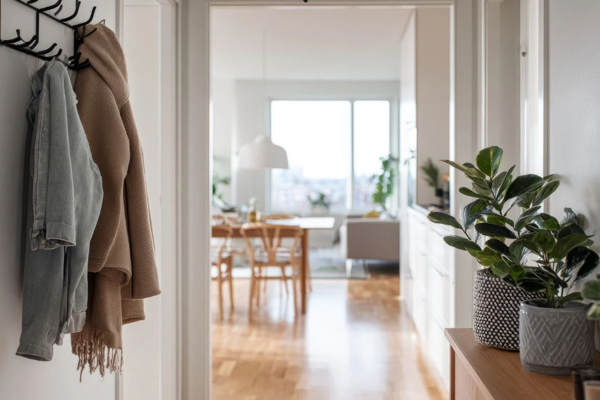 W przedpokoju, tuż obok wieszaka, zawieszka sygnalizuje wdech po powrocie