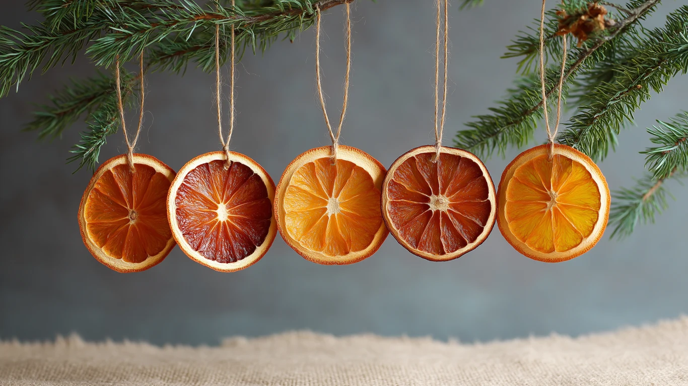 Suszone pomarańcze możesz powiesić na choince lub wykorzystać jako element innych dekoracji 