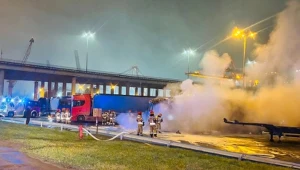 Tragiczny pożar cysterny w Gdyni. W kabinie znajdował się kierowca