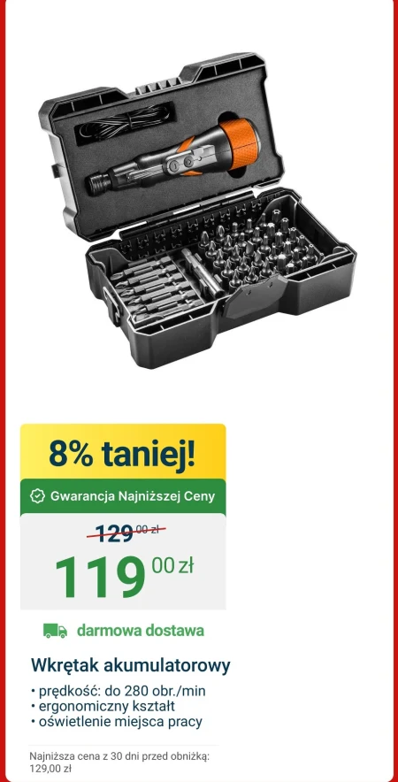 Акумуляторна викрутка A-T Oświetlenie