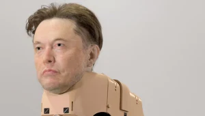 Robo-psy z maskami miliarderów wydalają NFT. Beeple znów szokuje