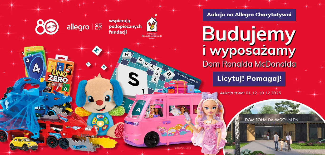 W tym roku akcja zbiegła się z dwoma jubileuszami: 80-leciem marki Mattel oraz 25-leciem Allegro