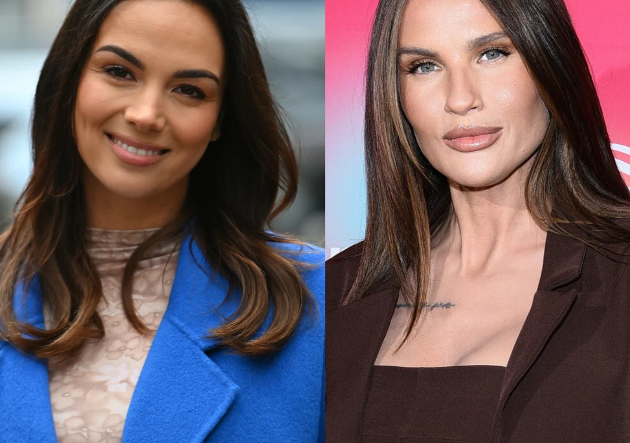 Paulina Krupińska, Karolina Gilon Dwie kobiety patrzą w stronę obiektywu. Po lewej kobieta z ciemnymi włosami, ubrana w niebieski płaszcz i jasną bluzkę, uśmiecha się subtelnie. Po prawej kobieta o prostych, długich włosach w brązowym garniturze, z widocznym tatuażem na dekolcie.