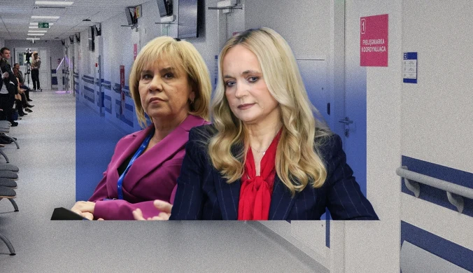 Od lewej: Mariola Łodzińska, prezes Naczelnej Rady Pielęgniarek i Położnych i Jolanta Sobierańska-Grenda, minister zdrowia (kolaż: Aleksandra Włodarczyk/Interia.pl) 