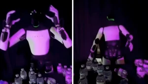 Nie tylko Rosjanie. Robot Tesli przewrócił się podczas pokazu