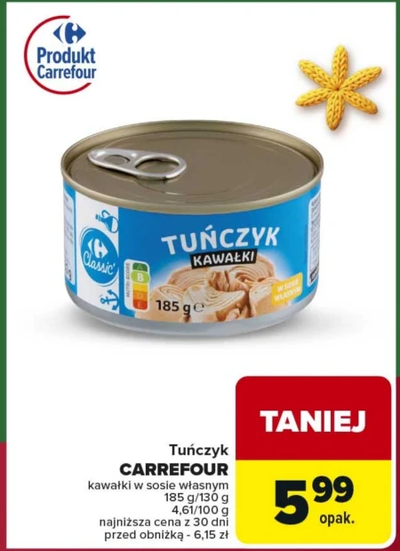 Tuńczyk w sosie własnym Carrefour