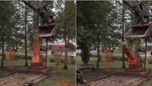 Zburzyli sowiecki pomnik. "Nie przynieśli Polsce wolności"