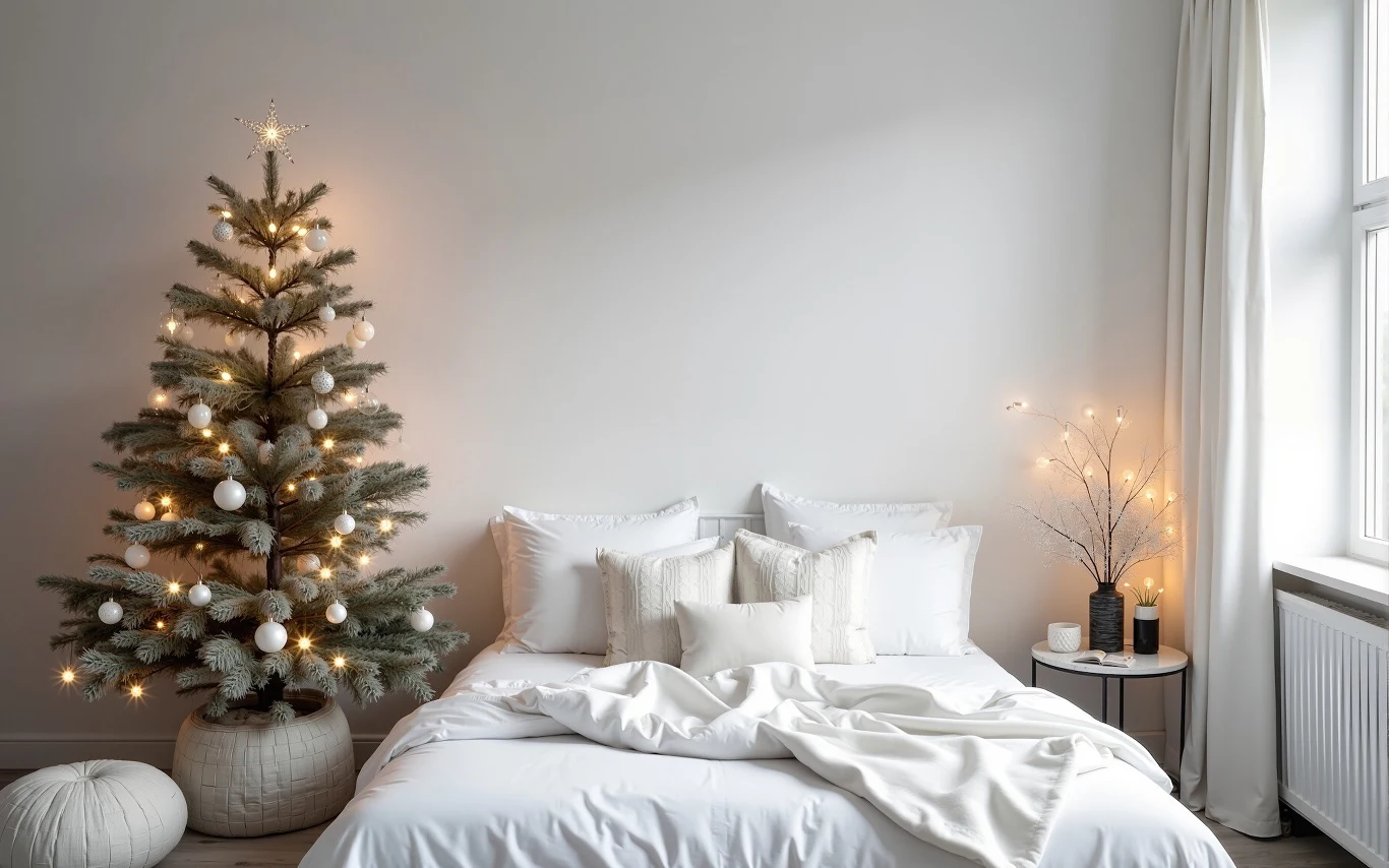 Delikatne lampki potrafią nadać sypialni świąteczny nastrój – od pierwszego zapalenia