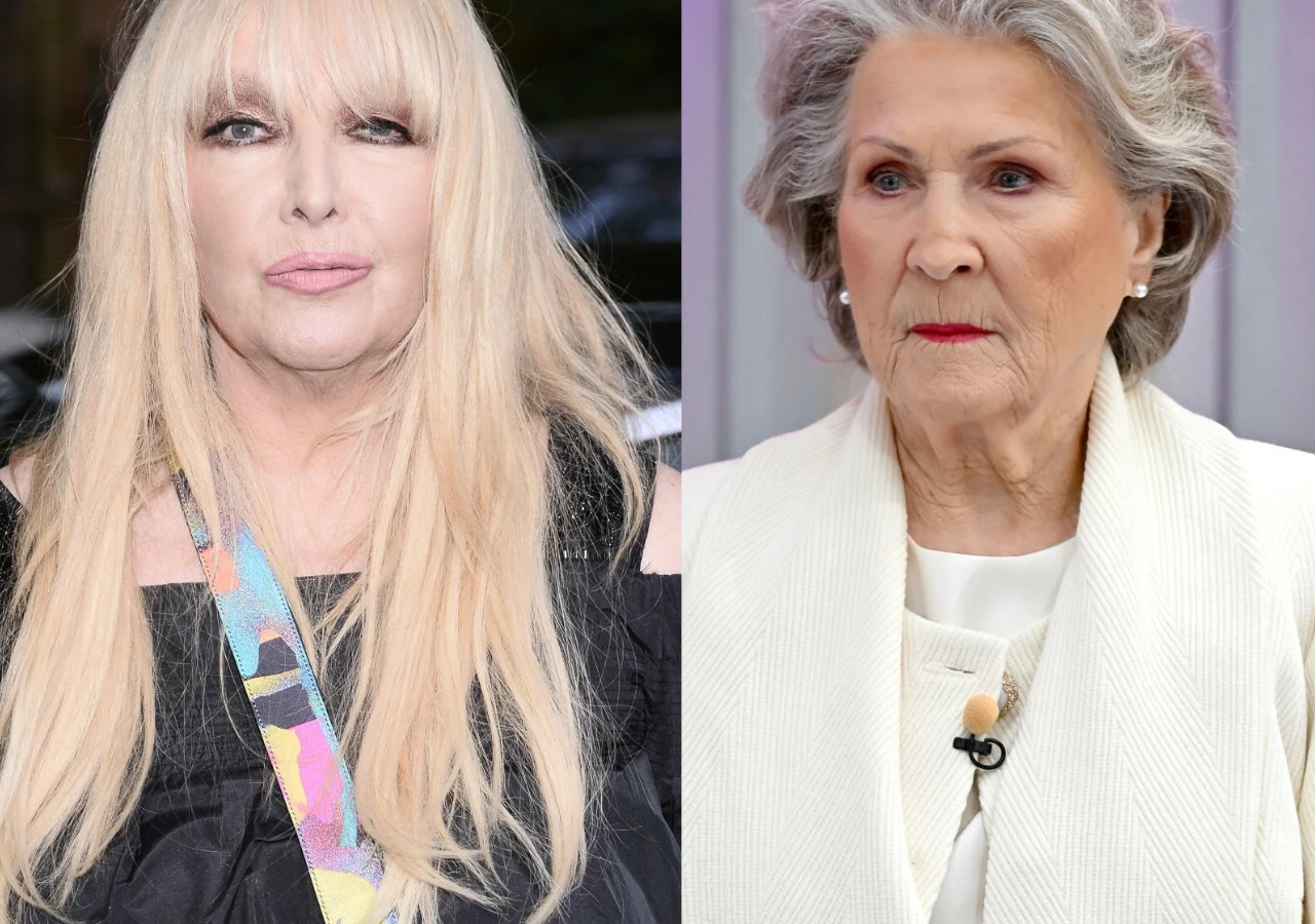 Maryla Rodowicz, Irena Santor Dwie kobiety w średnim i starszym wieku, każda sfotografowana w osobnym kadrze obok siebie. Pierwsza kobieta ma długie blond włosy, wyrazisty makijaż i czarną bluzkę z kolorowym paskiem. Druga nosi białą marynarkę, krótko ostrzyżone szare włosy, delika...