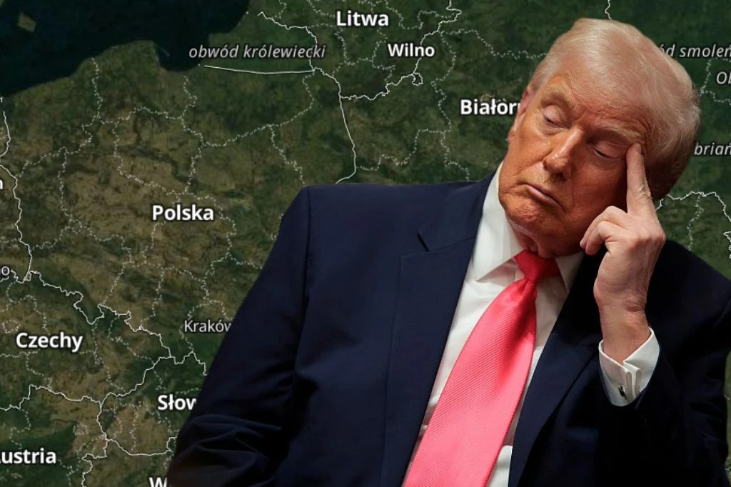 Stany Zjednoczone. Alternatywna Strategia Bezpieczeństwa to "fake news". Miała mówić o Polsce Mężczyzna w garniturze, z zamkniętymi oczami i uniesionym palcem do skroni, pozuje na tle mapy Europy Środkowo-Wschodniej z zaznaczonymi nazwami krajów, m.in. Polska, Litwa, Czechy i Słowacja.