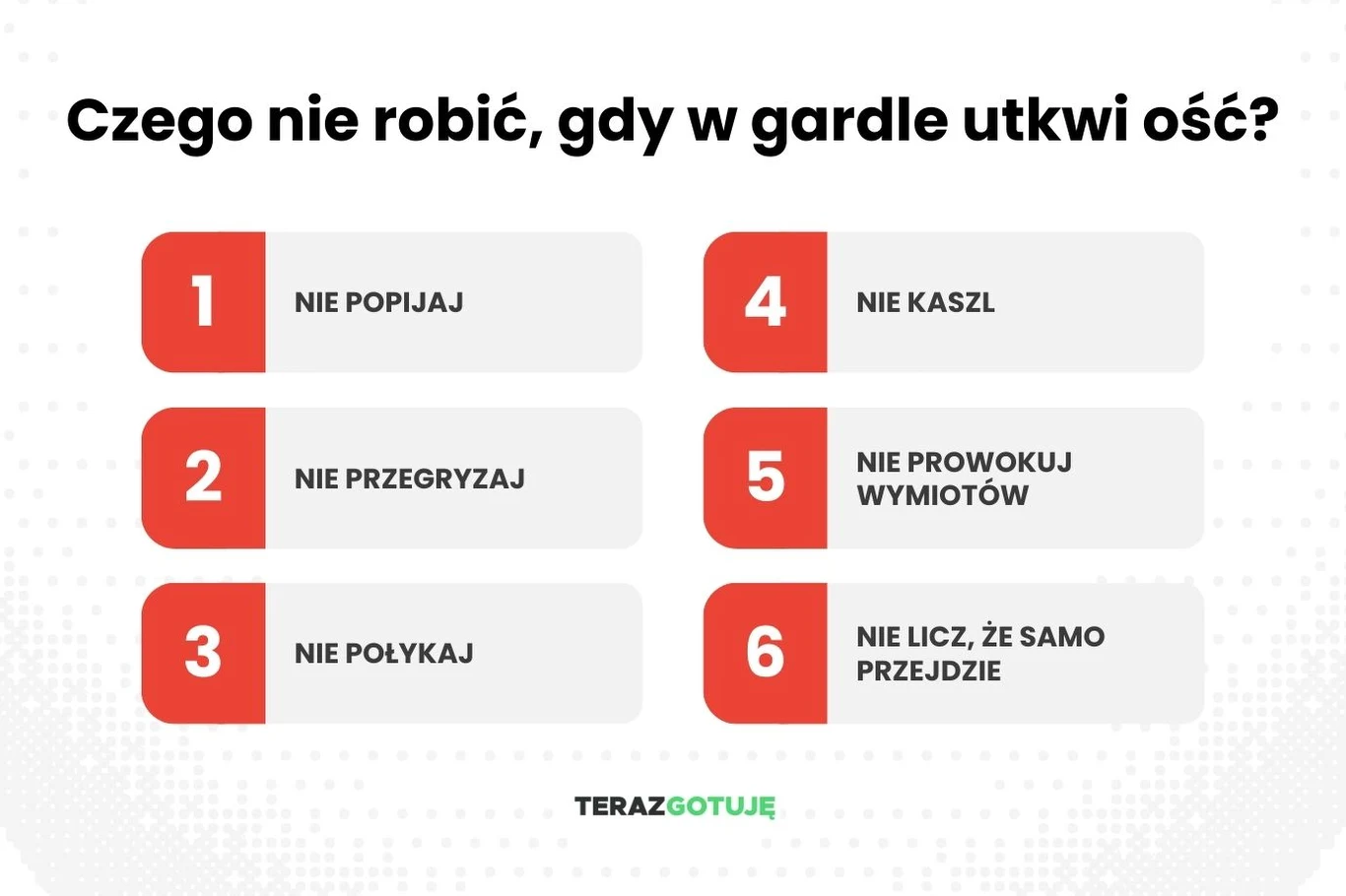 Czego nie robić, gdy ość stanęła w gardle?