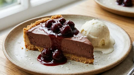 ​Musowa tarta czekoladowa według Bogumiła Przybylaka - z ciepłymi wiśniami i... słonym akcentem