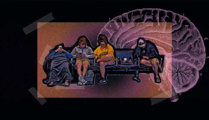 Telefony komórkowe niszczą nasze mózgi? Grafika: Aleksandra Włodarczyk