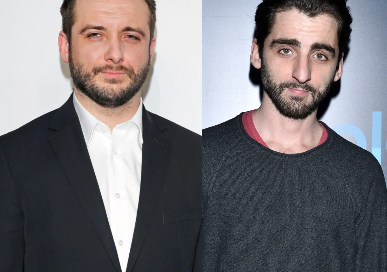 Michał Żurawski, Piotr Żurawski Po lewej stronie mężczyzna w eleganckim garniturze, z krótko przystrzyżonym zarostem i poważną miną, po prawej stronie mężczyzna o szczupłej twarzy, z ciemnymi włosami, zarostem i ubrany w ciemny sweter.