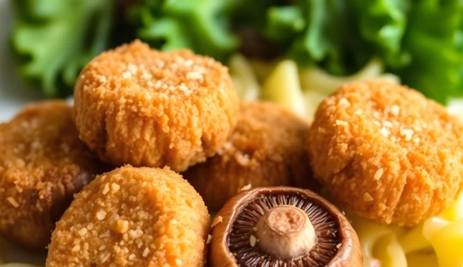 Panierowane grzybki w chrupiącym cieście z duszoną kapustą od Jurka Sobieniaka