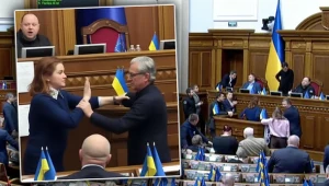 Awantura w Ukrainie. Poseł wyrywał kartki, doszło do szarpaniny