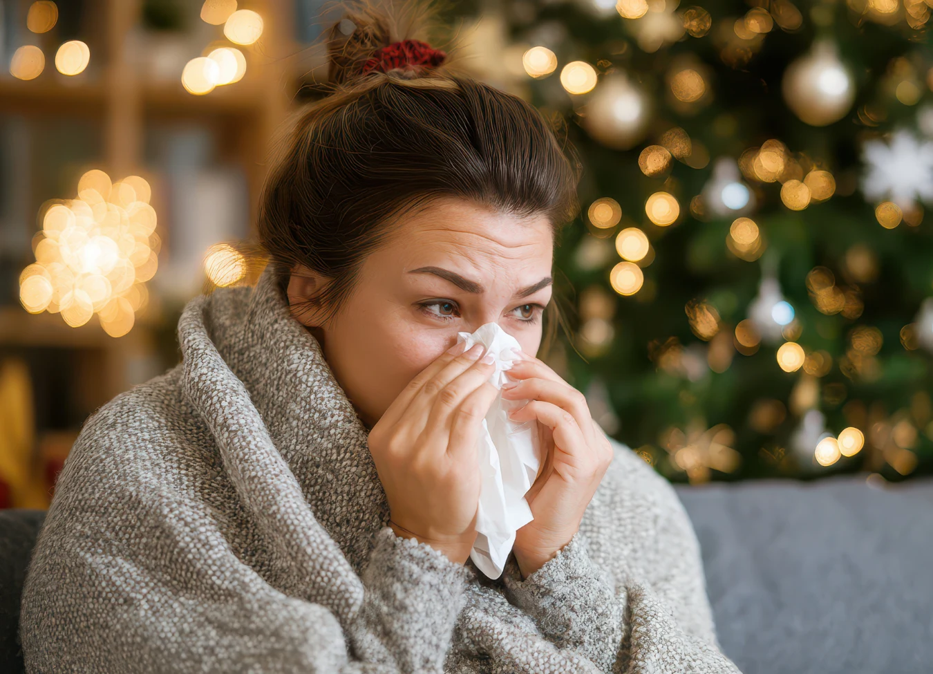 Kichanie i zatkany nos pojawiające się tuż po wniesieniu choinki mogą być objawem alergii Kichanie i zatkany nos pojawiające się tuż po wniesieniu choinki mogą być objawem alergii