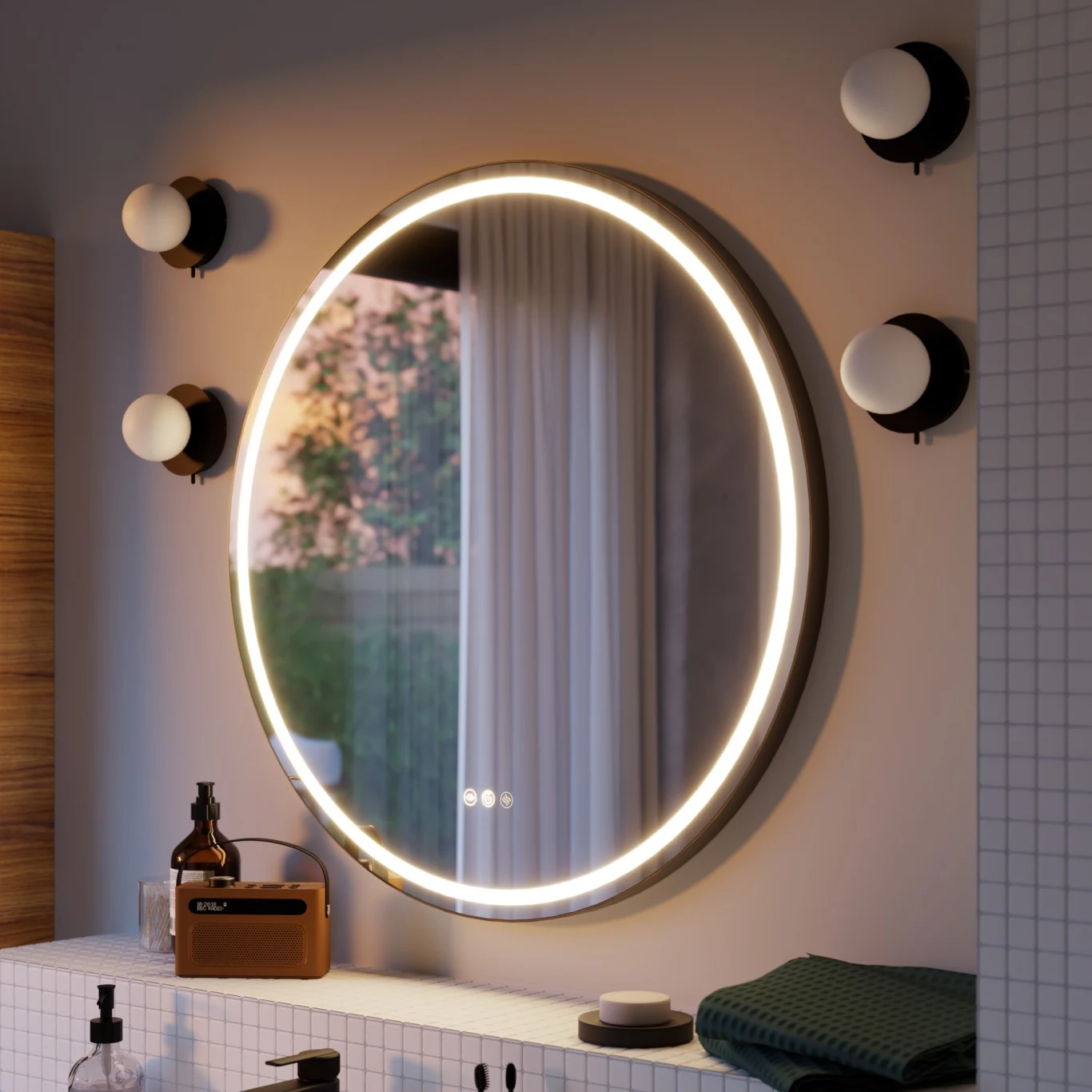 Delikatna poświata oświetlanego lustra stworzy atmosferę sprzyjającą wyciszeniu