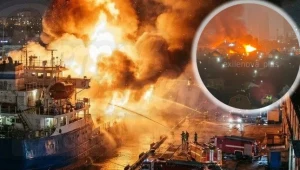 Potężne uderzenie, Rosjanie wściekli. Statek w ogniu, są ofiary