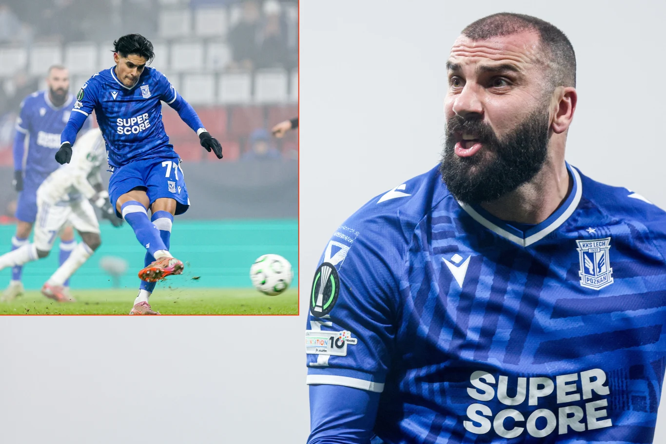 Mikal Ishak patrzył, jak Luis Palma marnuje rzut karny. W powtórce sam podszedł do piłki Piłkarze w niebieskich strojach drużyny Lech Poznań, z napisem Super Score na koszulkach. Po lewej zawodnik kopie piłkę, w tle zawodnicy drużyny przeciwnej. Po prawej zbliżenie na brodatego piłkarza w dynamicznej pozie.