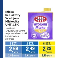 Mleko bez laktozy Mlekovita
