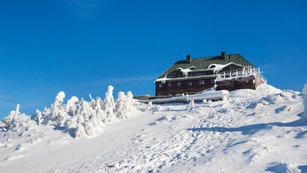 Tuż pod szczytem Szrenica jest schronisko - idealne miejsce na krótki odpoczynek