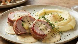 Polędwiczki wieprzowe w wersji "na bogato". Wyjątkowo serowa propozycja Mateusza Gesslera