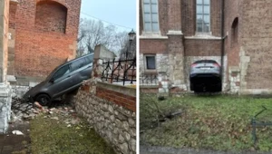Staranował ogrodzenie kościoła, był pijany. Wypadek w centrum Krakowa
