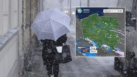 Po dłuższej przerwie we wtorek w Polsce znowu popada śnieg. Miejscami będzie wymieszany z deszczem