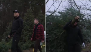 Nawrocki ruszył do lasu z siekierą. Do pałacu wrócił z choinką