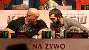 Robert Burneika i Mamed Chalidow na konferencji KSW