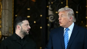 Prezydenci Donald Trump i Wołodymyr Zełenski przed rozpoczęciem rozmów negocjacyjnych 
