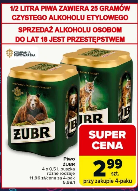 Пиво Żubr