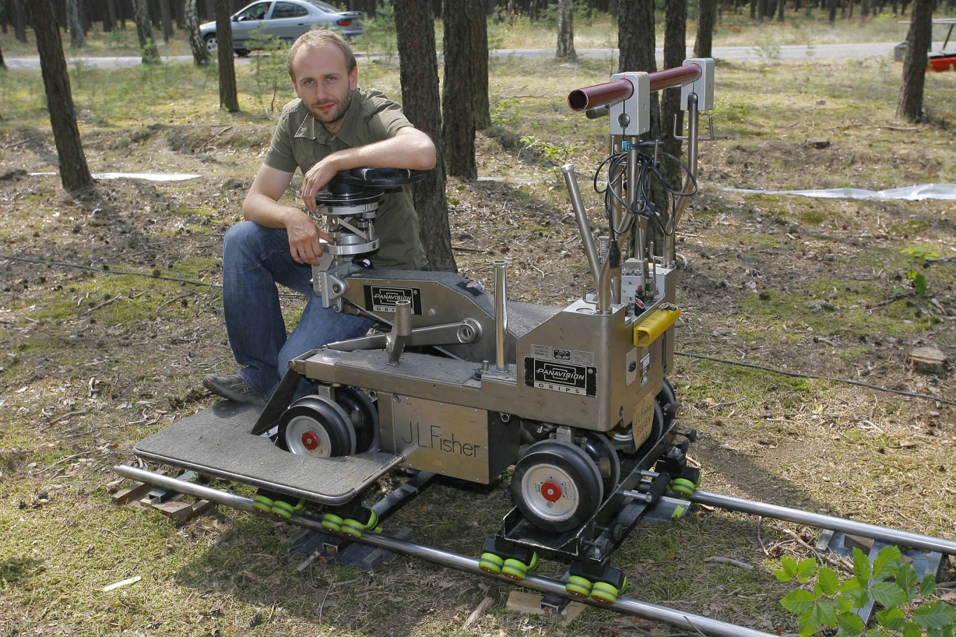 Marcin Koszałka na planie filmowym w 2006 roku