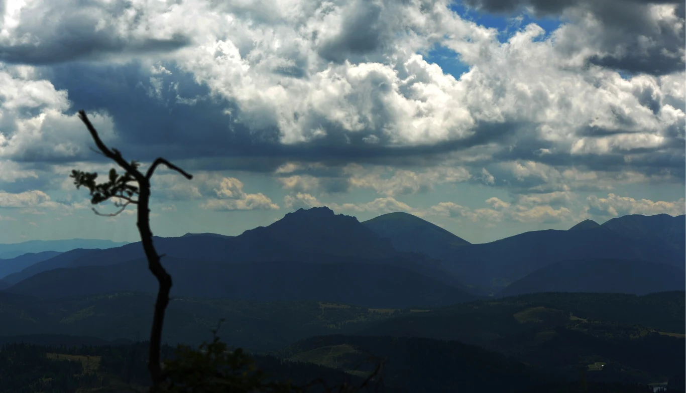 Wybierając się w Beskidy, możemy liczyć na malownicze widoki. Na zdj. Mala Fatra z drogi na Rycerzową. 