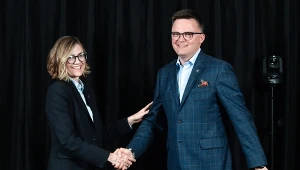 Magdalena Biejat i Szymon Hołownia podczas kampanii prezydenckiej