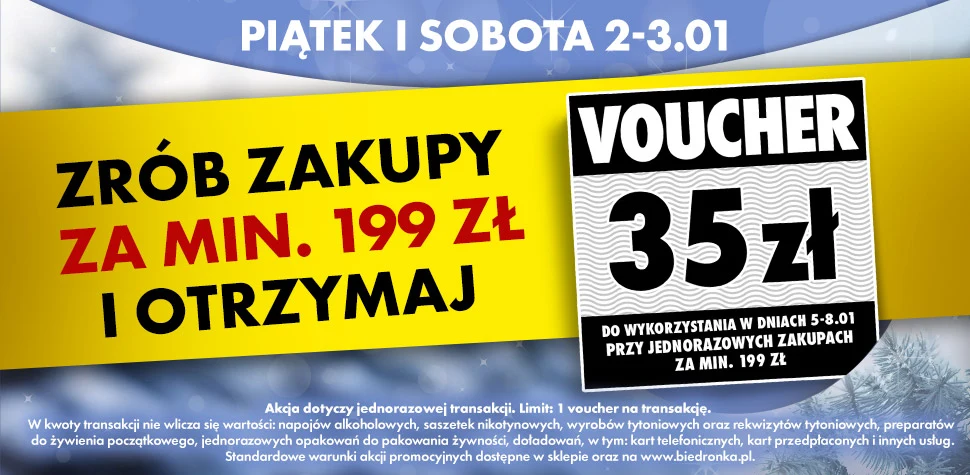 Zrób zakupy za min. 199 zł w Biedronce i otrzymaj voucher - tylko do soboty!