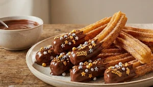 Hiszpański klasyk w noworocznym blasku – cynamonowe churros z festiwalem dodatków