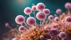 Grzyb Candida auris na dużym zbliżeniu. Zalicza się go do drożdży