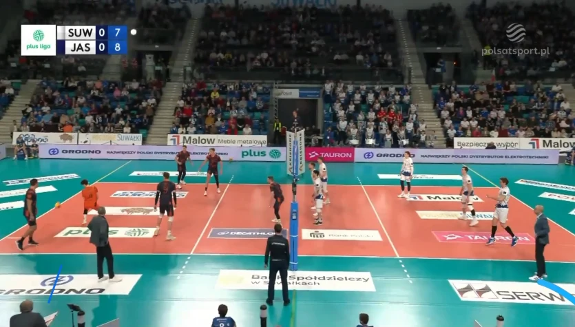 Asy serwisowe w meczu MKS Ślepsk Malow Suwałki - JSW Jastrzębski Węgiel. WIDEO