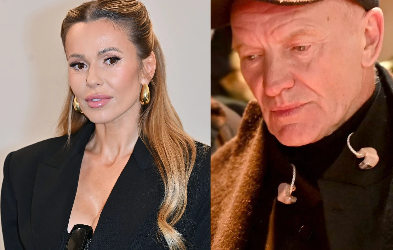 Doda nie podziela zachwytu fanów Stinga Po lewej stronie elegancka kobieta w czarnym żakiecie, mająca długie, rozpuszczone włosy i duże kolczyki, patrząca przed siebie. Po prawej dojrzały mężczyzna w ciemnym nakryciu głowy i kurtce, z odsłoniętymi słuchawkami w uszach, spoglądający w dół.