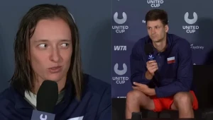 Iga Świątek i Hubert Hurkacz na konferencji prasowej podczas United Cup