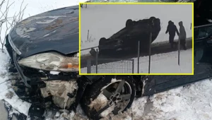 Najpierw wypadek, a potem holowanie auta na dachu. Był pijany