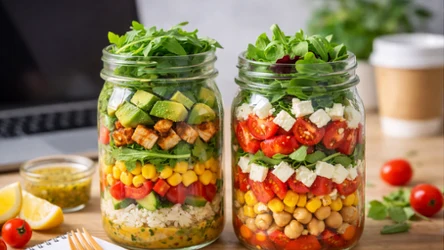 Hit TikToka, który naprawdę syci! Skuś się na warstwowe sałatki w słoiku - idealne do pracy lub na szybki posiłek
