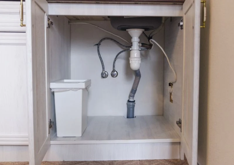 Przestrzeń pod zlewem w kuchni to idealne miejsce do chowania się gryzoni.